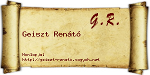 Geiszt Renátó névjegykártya